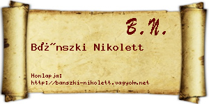 Bánszki Nikolett névjegykártya