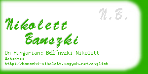 nikolett banszki business card